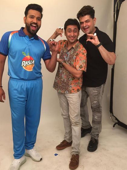 Sharing a laugh with Rohit Sharma and Dabboo Ratnani during the Rasna ad film shoot. These collaborations are always memorable.