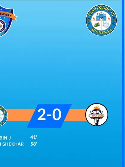 The final score from our 2-0 victory in the MFA Second Division League. We train hard and play to win, celebrating every success as a team.
