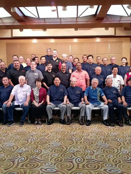 A group photograph at the Shorinkan world headquarters with instructors from all over the globe. We are a truly international family united by karate.