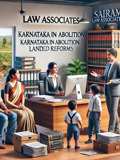 This image shows a family learning about the Karnataka Inams Abolition Acts. I help clients trace their property's history to determine if it was ever governed by these land reform laws, which is crucial for verifying title and ownership.