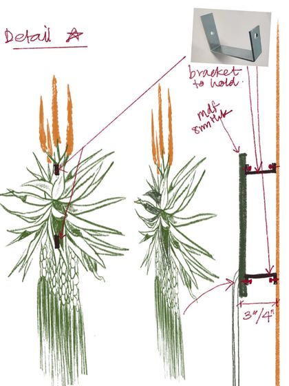 From sketch to structure. This is a technical drawing for a mixed-media installation, mapping out how the hand-woven and painted elements will come together.