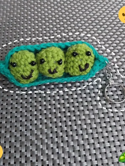 Three peas in a pod. This adorable keychain was a custom order that I loved making. It's perfect for best friends or anyone who loves cute and quirky accessories.
