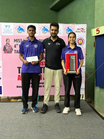 The relationship between a coach and player is at the core of our training philosophy. Here I am with two of our champions, Parth Magar and Naisha Rewaskar, at the 4th State Ranking Tournament. Moments like these, celebrating their hard-earned success, are what our academy is all about.