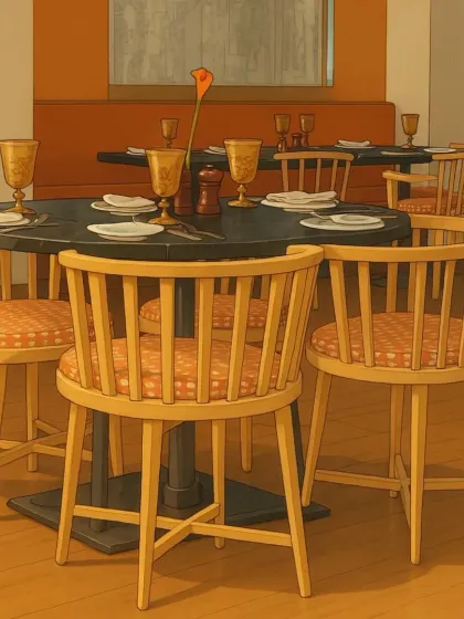 We imagine our spaces as a 'Ghibli Dream'. This illustration of our restaurant captures that hand-drawn, storybook-perfect feeling, where every detail is infused with warmth and charm.