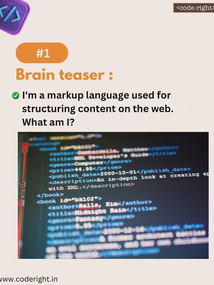 Brain Teaser: I'm a markup language used for structuring content on the web. What am I? A fundamental question about HTML, the backbone of web pages.