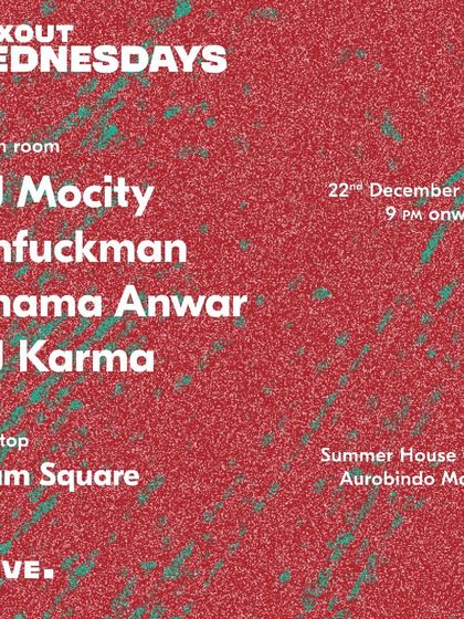 A poster for a massive lineup at Summer House Cafe for Boxout Wednesdays, showing the scale of these mid week parties.