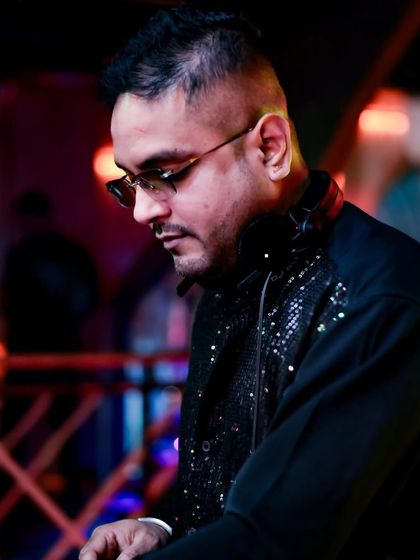 A focused moment during a Bollywood Bash at The Fixx. I'm lining up the next banger to keep the energy high.