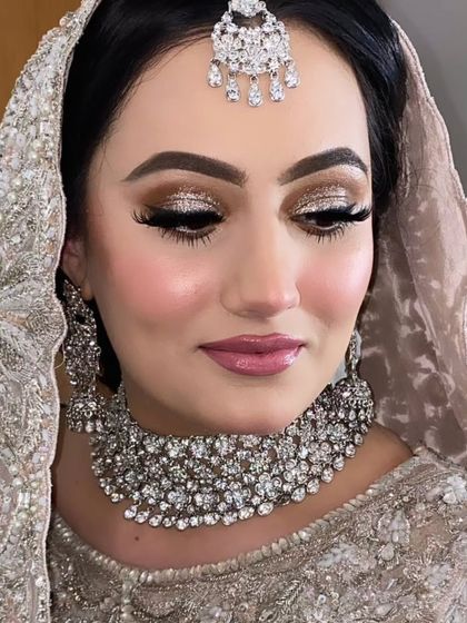 A close up on the sparkling eye makeup. I used a combination of glitter and shimmer to create a dimensional look that catches the light beautifully.