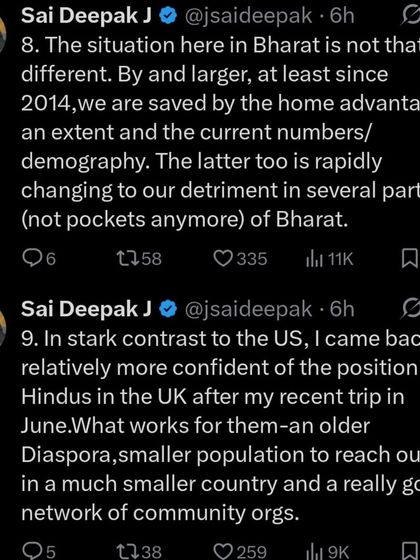 While Bharat has a demographic advantage for now, it is rapidly changing to our detriment. In contrast, the older Hindu diaspora in the UK has a better network of community organizations.