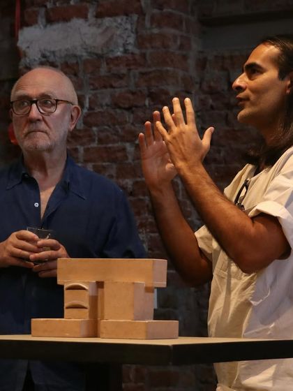 A moment of shared insight with Peter Zumthor at IF.BE, discussing a physical model. These conversations with fellow creators are invaluable, providing new perspectives and reinforcing the sense of a shared architectural community.