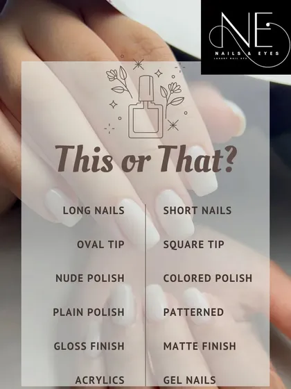 Long or short? Nude or colored? Glossy or matte? We offer a wide range of options to create your perfect set of nails. Let's discuss your preferences at your next appointment.