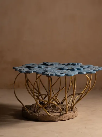 A full view of the Gul Table, where floral elegance meets functional art. This piece unfolds like a botanical tapestry, weaving together nature’s splendor and our ingenuity to capture the ethereal beauty of blooms.