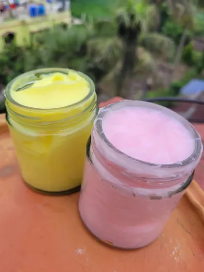 Another look at the texture of my Body Yogurts. They are specially formulated to be non-greasy, making them ideal for those with normal to oily skin.