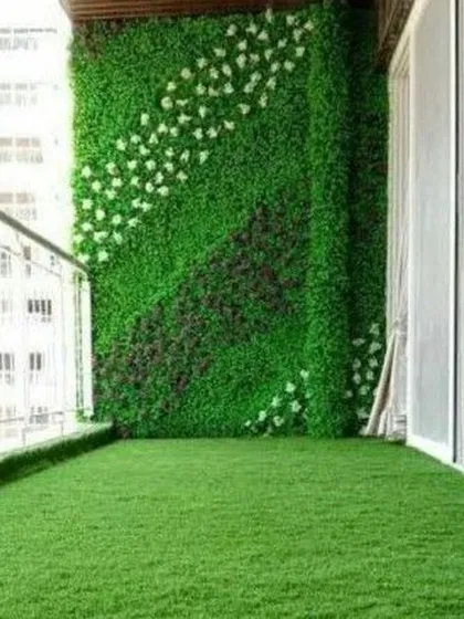 This is how you make a balcony the best room in the house. I combined soft artificial grass flooring with a custom-designed vertical garden wall to create a complete green sanctuary. It’s a total transformation that adds value and a great vibe.