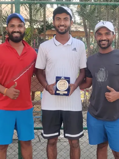 The full coaching team congratulating Anup on his performance in Kolkata.