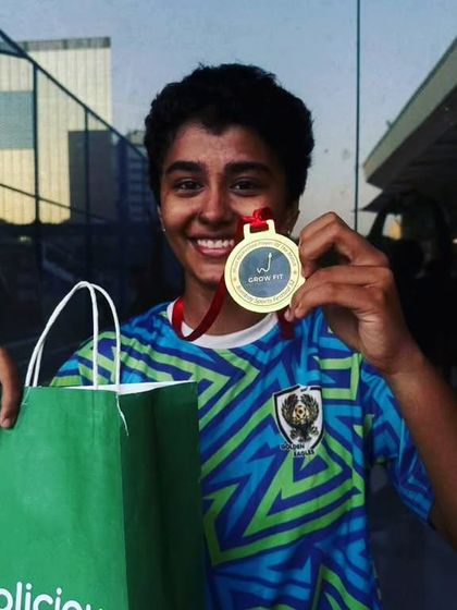 Sannidi, one of our star players, recognized as Player of the Tournament at the Bombay Football Festival. We celebrate individual excellence as much as team victories.