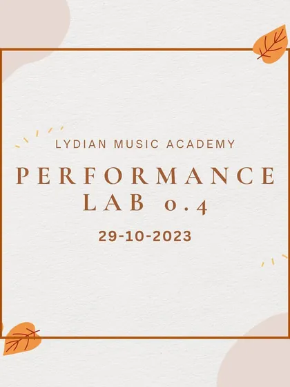 The official graphic for our "Performance Lab 0.4," part of our fall series of recitals.