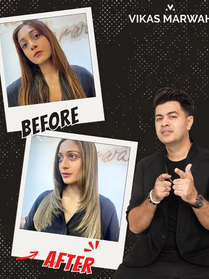 From dull and uneven to a stunning, cool-toned ash blonde. This is a perfect example of a complete color correction and makeover, finished with a modern cut that brings the whole look together.
