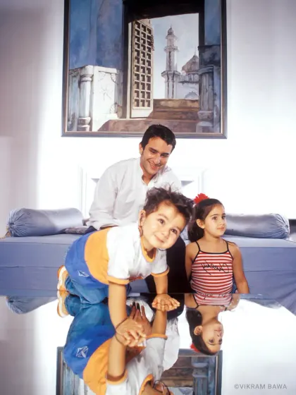 A beautiful family moment from years ago with Saif Ali Khan and a young Sara Ali Khan for Cineblitz. It's a privilege to capture these personal, timeless memories.