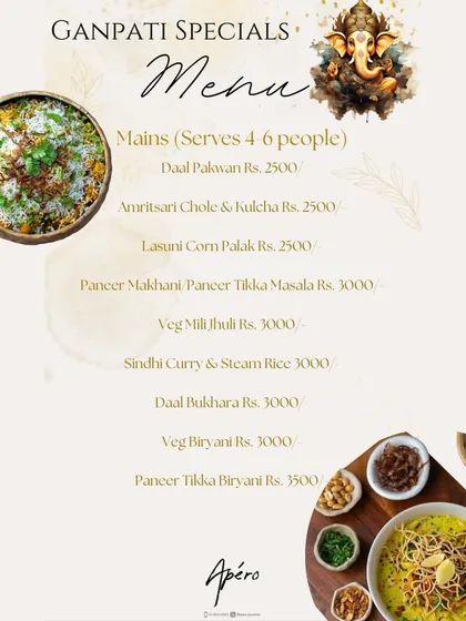 The mains from my Ganpati 2024 menu. I've included comforting and flavourful dishes like Daal Pakwan, Amritsari Chole, and Paneer Makhani to make your festive feast complete.