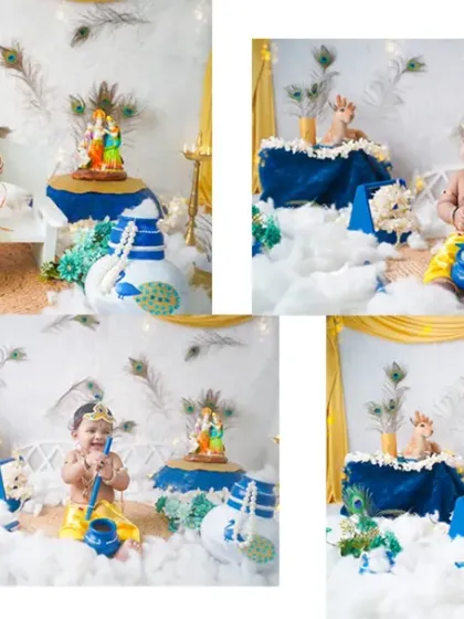 More playful moments from our Kanha photoshoot, capturing the mischievous and sweet nature of Lord Krishna.