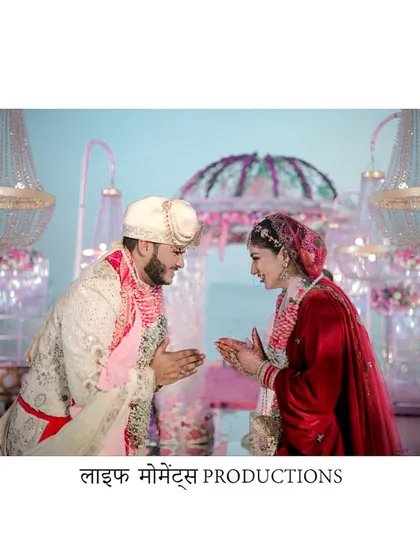 A close-up of the couple exchanging greetings during their varmala ceremony in Goa. These are the intimate moments we create within the grand spectacle.