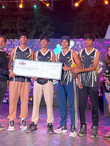 The team receiving their prize at the Dunk Street festival. We learn from every game and come back stronger.