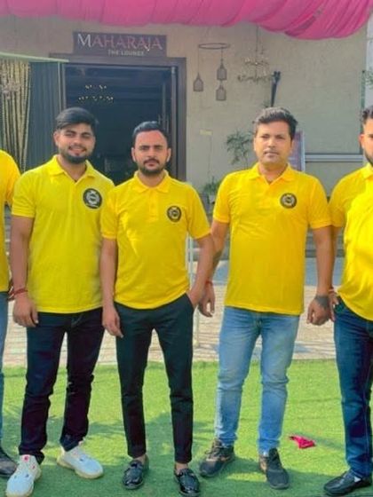 My team and I at an event. We all wear matching shirts so we are easily identifiable as the professional mehandi artists at your function.