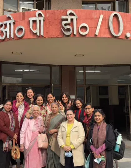 A group of dedicated dietitians, including myself, gathered outside an OPD on Dietetics Day. We came together to support the 'TB Mukt Bharat' campaign, promoting the role of nutrition in recovery.