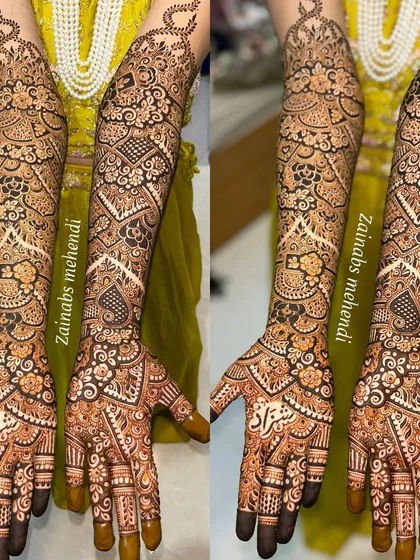 A still image of the full bridal design for Nuha.