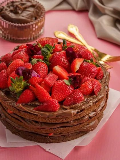 The strawberry season is almost over, but you can still enjoy my Milk Chocolate Strawberry Layer Cake. A moist dark chocolate sponge with Belgian milk chocolate ganache and fresh-cut Mahabaleshwar strawberries.