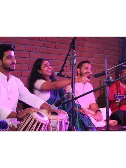 Sharing a laugh on stage during our Bangalore concert.
