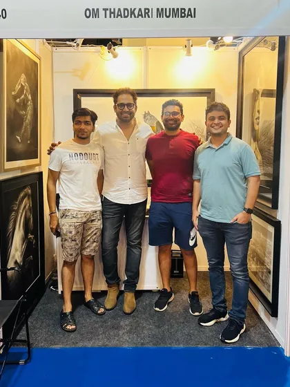 It is always great to have friends and supporters visit during a busy exhibition. Their encouragement means the world to me.