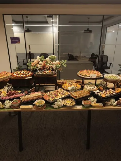 A full-length view of a spectacular grazing table, demonstrating the scale and grandeur I can bring to larger events.
