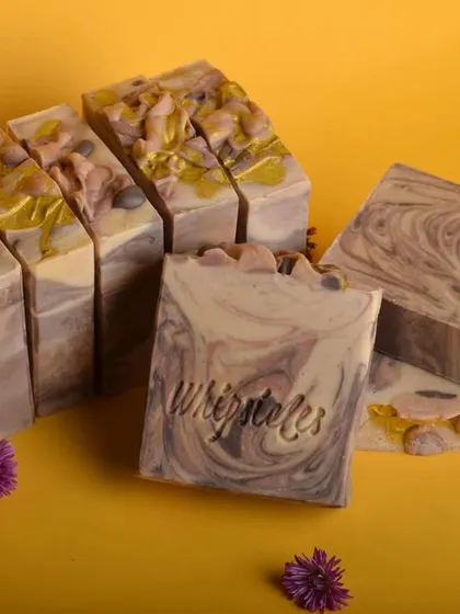 Our Sandalwood and Vetiver Cold Process Soap from the Diwali edit. It's made with Vetiver Powder and Chocolate Clay to detoxify the skin and provide a serene, earthy aroma.