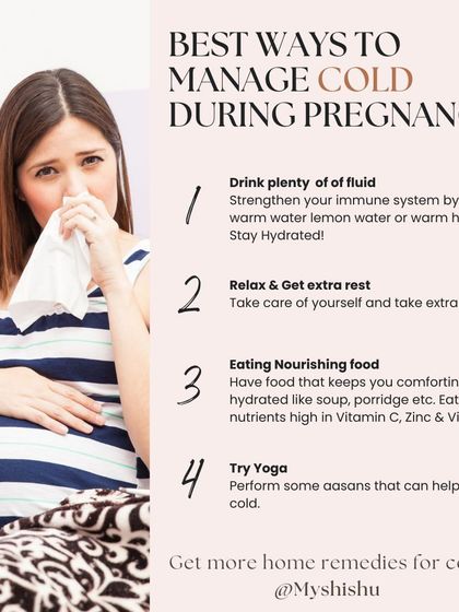 Dealing with a cold while pregnant requires safe and natural remedies. I suggest drinking plenty of fluids, getting extra rest, eating nourishing foods rich in Vitamin C, and trying gentle yoga to help your body recover.