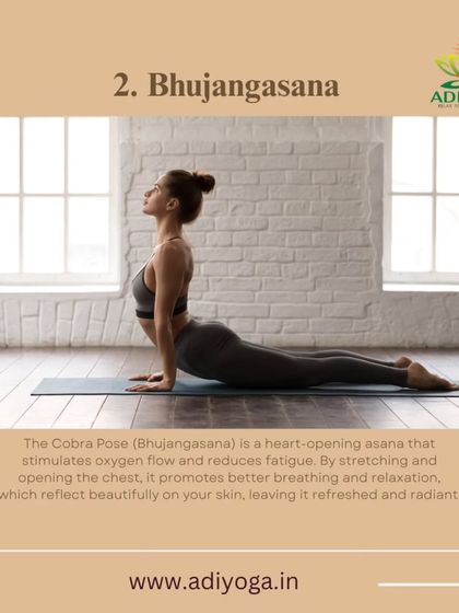 Bhujangasana (Cobra Pose) is a heart opening asana that stimulates oxygen flow. By improving breathing and relaxation, it leaves your skin looking refreshed and radiant.