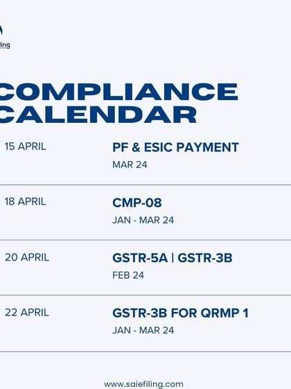 Don't miss these important deadlines in the third week of April. This includes payments for PF & ESIC, filing CMP-08 for composition dealers, and filing GSTR-5A and GSTR-3B.