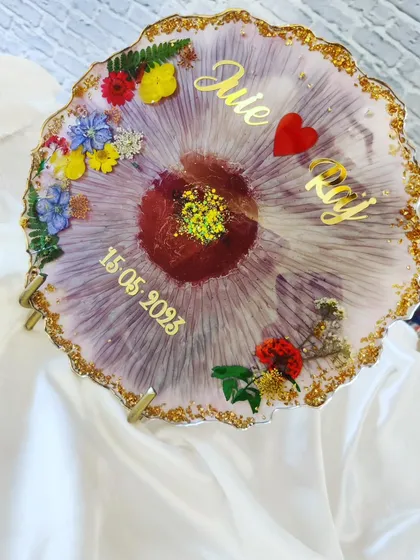 Another view of the beautiful floral table decor for Juie and Raj.