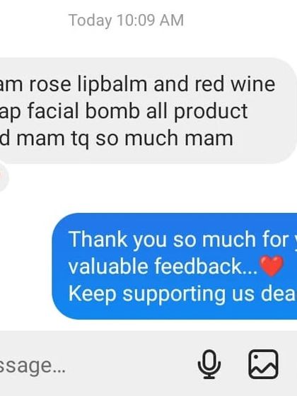 Rose Lipbalm, Red Wine Soap, Facial Bomb, all products are good. It's great to know that customers are enjoying a variety of items from my range.