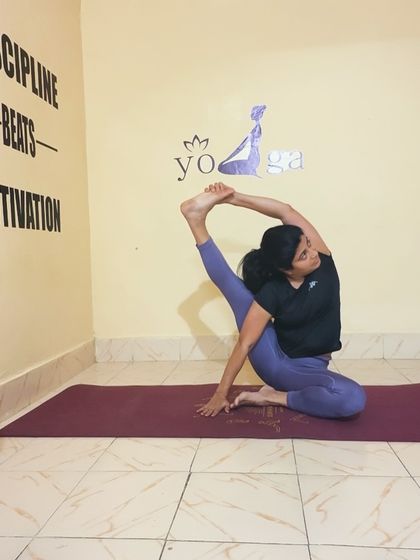 A twisting seated pose that challenges balance and flexibility. This is Parivrtta Surya Yantrasana, or compass pose, a great hip and side body opener.