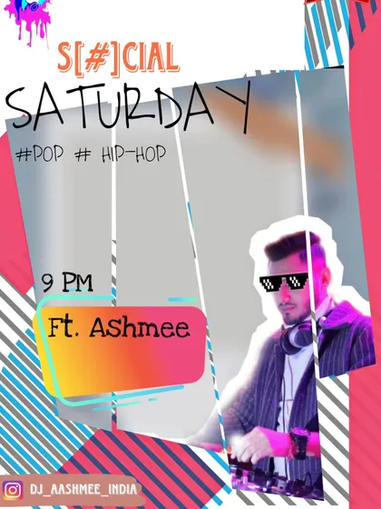 A cool, graphic-heavy poster for a pop and hip hop night at Social.