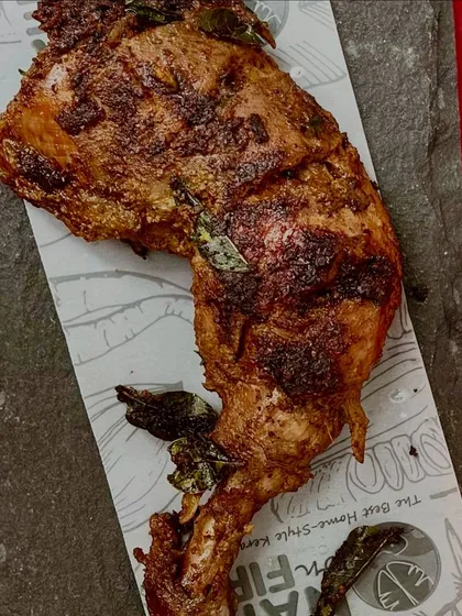 Another look at our sleeper hit, the Al Faham Chicken. The pan-roasting gives it a beautiful char and crispy skin, while the inside remains juicy and infused with smoky, spicy flavour.
