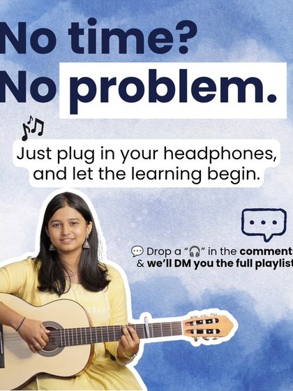 No time? No problem. Just plug in your headphones and let our curated playlist for Hindustani, Carnatic, and Western music guide your learning.