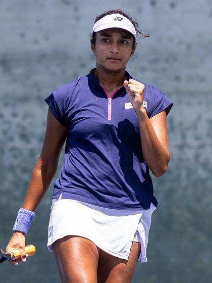 A fist pump of determination from Sahaja after a decisive win at the SoCal Pro Series. Her mental toughness and on-court presence are qualities we nurture in all our athletes.