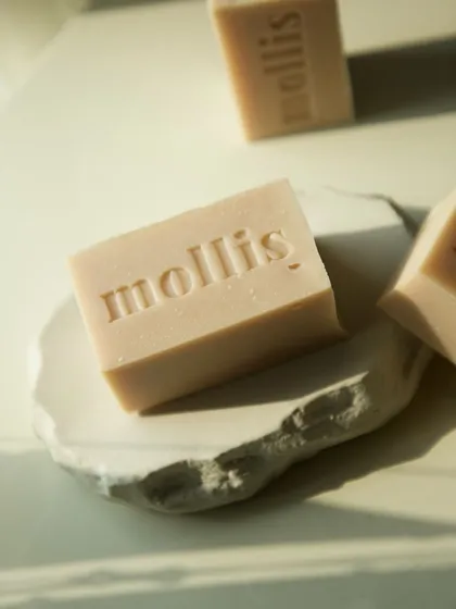 The smooth, clean finish of this batch of Japanese Cherry Blossom soap.