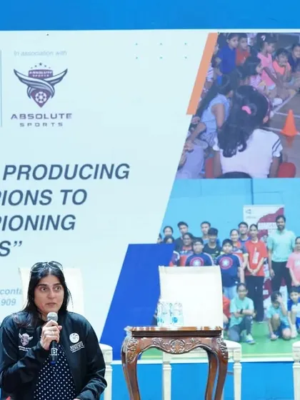 Supriya Devgun speaking at the launch of our first international venture in Qatar. Our event and academy management expertise is now expanding globally.