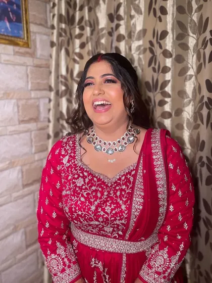 A joyful, laughing shot that captures the happiness of the moment.