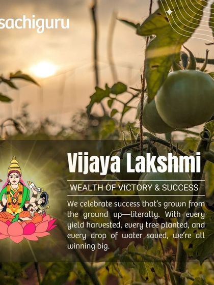 Vijaya Lakshmi, the wealth of victory. We celebrate success that's grown from the ground up. With every yield harvested and every drop of water saved, we're all winning big.