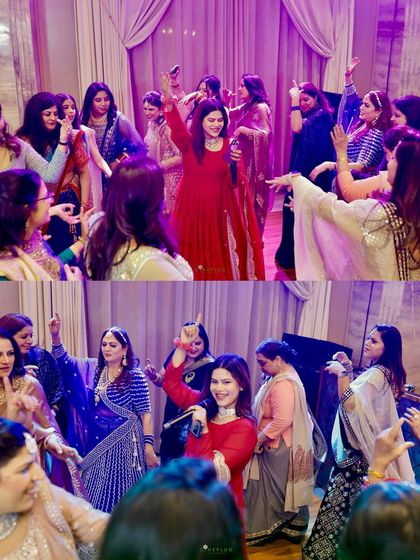 Getting all the ladies on the dance floor for a fun dance session. This is what a 'Wedding Shedding' looks like.